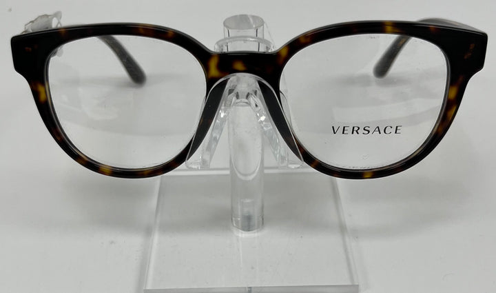 Versace MOD 3317 tortoise eyeglasses with gold logo on temple