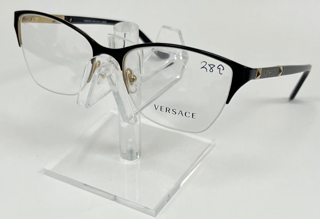 Side view of Versace 1218 women’s designer frame with logo detail