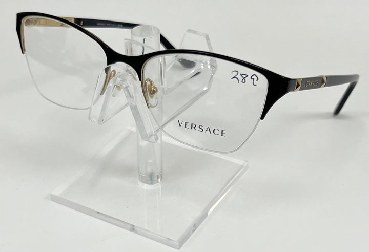 Side view of Versace 1218 women’s designer frame with logo detail