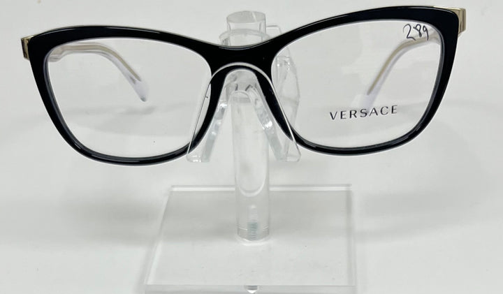 Versace MOD 3255 cat-eye eyeglasses with gold Greca temples