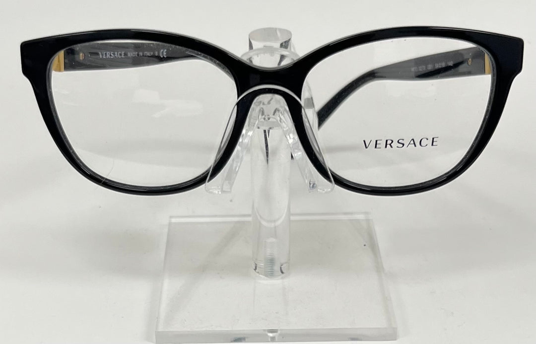 Front view of Versace MOD 3273 cat-eye eyeglasses in black