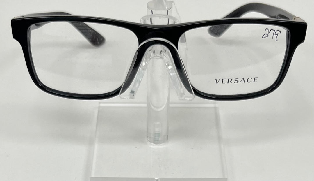 Front view of Versace MOD 3211 men’s rectangle eyeglasses in black