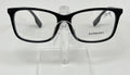 Black Burberry eyeglasses on a white background