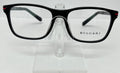 Bulgari eyeglasses on a clear stand against a white background