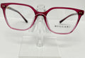 Bulgari eyeglasses on a clear stand against a white background