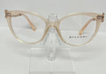 Bulgari eyeglasses on a clear stand against a white background