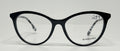 Black Burberry eyeglasses on a light gray background