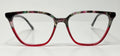 Glasses with a floral patterned frame on a white background