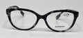 Black cat-eye glasses with Burberry logo on a white background