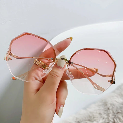 Gafas de sol redondas con degradado para mujer 