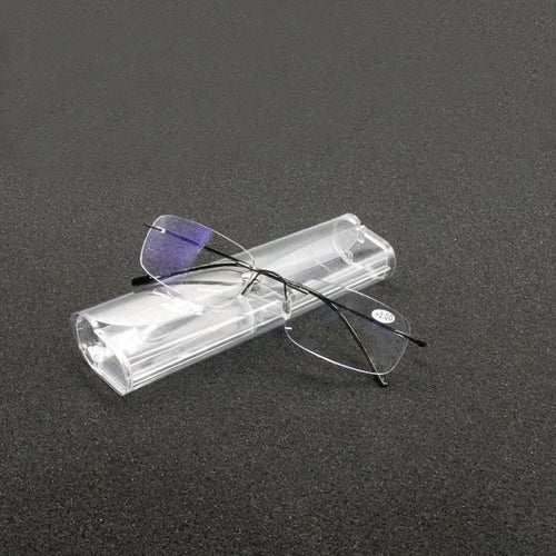 Blue Light Ultralight TR90 Memory Titanium Rimless Readers