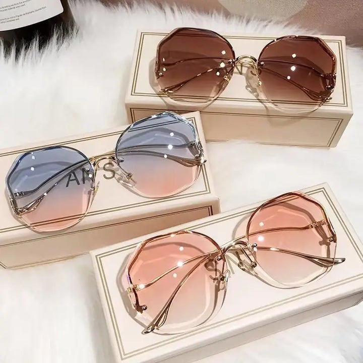 Gafas de sol redondas con degradado para mujer 