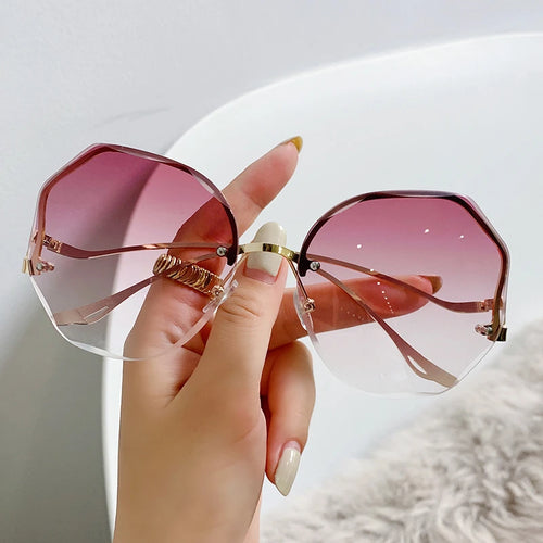 Gafas de sol redondas con degradado para mujer 