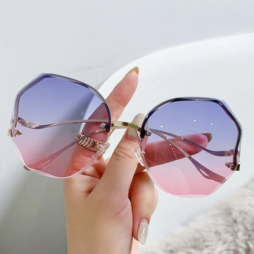 Gafas de sol redondas con degradado para mujer 