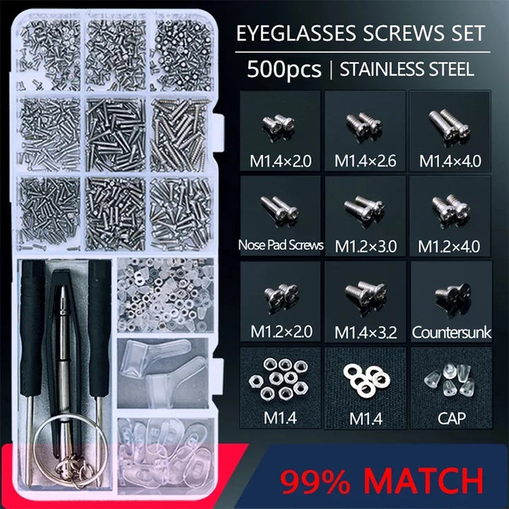 500pc Glasses Repair Kit