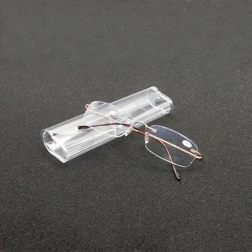 Blue Light Ultralight TR90 Memory Titanium Rimless Readers